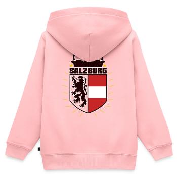 Salzburg - Österreich - Kinder Premium Organic Zip Hoodie - Rosa - Hinten - AI Model Kid Female (0cm)