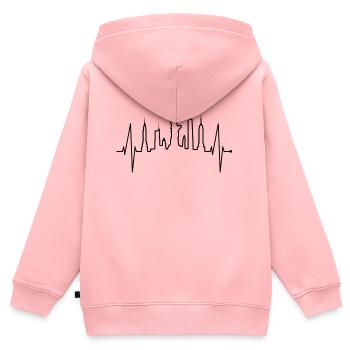 New York Skyline Herzschlag Herz USA Geschenk NY - Kinder Premium Organic Zip Hoodie - Rosa - Hinten - AI Model Kid Female (0cm)