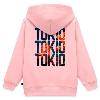 Tokio - Kinder Premium Organic Zip Hoodie - Rosa - Hinten - AI Model Kid Female (0cm)