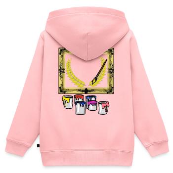 Kunst Kunstakademie Künstler Pinsel Malerei - Kinder Premium Organic Zip Hoodie - Rosa - Hinten - AI Model Kid Female (0cm)