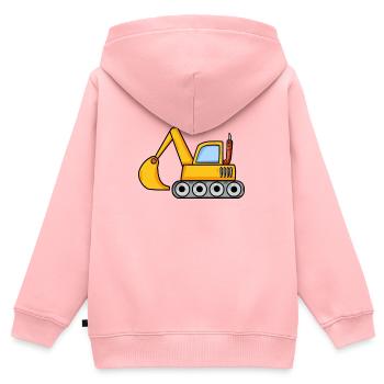 Bagger Baustelle Fahrzeug - Kinder Premium Organic Zip Hoodie - Rosa - Hinten - AI Model Kid Female (0cm)