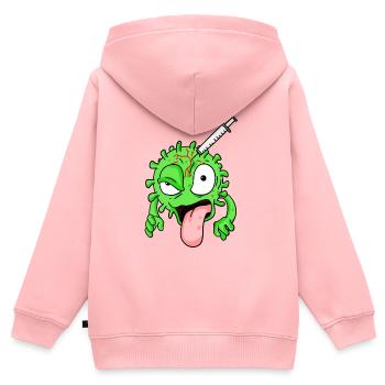 Virus geimpft - Kinder Premium Organic Zip Hoodie - Rosa - Hinten - AI Model Kid Female (0cm)