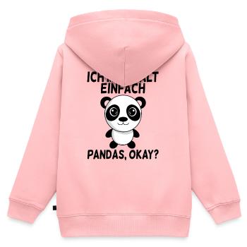 Ich mag Pandas - Kinder Premium Organic Zip Hoodie - Rosa - Hinten - AI Model Kid Female (0cm)