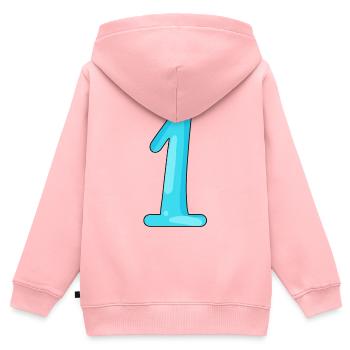 1 - Kinder Premium Organic Zip Hoodie - Rosa - Hinten - AI Model Kid Female (0cm)