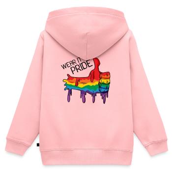 Gay Pride Geschenk - Kinder Premium Organic Zip Hoodie - Rosa - Hinten - AI Model Kid Female (0cm)