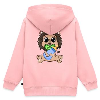 Baby Löwe - Kinder Premium Organic Zip Hoodie - Rosa - Hinten - AI Model Kid Female (0cm)