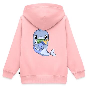 Baby Junge Hai - Kinder Premium Organic Zip Hoodie - Rosa - Hinten - AI Model Kid Female (0cm)