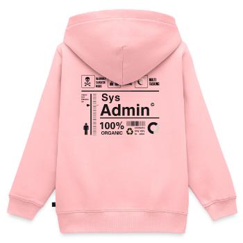 administrateur système ordinateur nerd pc kit programmeur humour lo - Sweat Premium à capuche zippé enfant bio - rose - Dos - AI Model Kid Female (0cm)