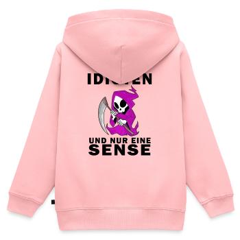 Sensenmann Damen Sarkastisch Provokation - Kinder Premium Organic Zip Hoodie - Rosa - Hinten - AI Model Kid Female (0cm)