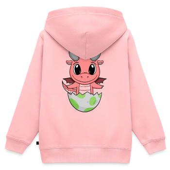 Baby Geburt Ei Drache Geburt - Kinder Premium Organic Zip Hoodie - Rosa - Hinten - AI Model Kid Female (0cm)