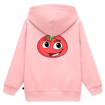 Tomate - Sweat Premium à capuche zippé enfant bio - rose - Dos - AI Model Kid Female (0cm)