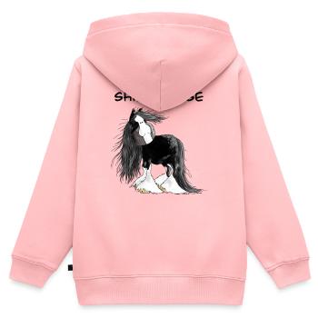 Shire Horse I Kaltblut Pferd - Kinder Premium Organic Zip Hoodie - Rosa - Hinten - AI Model Kid Female (0cm)