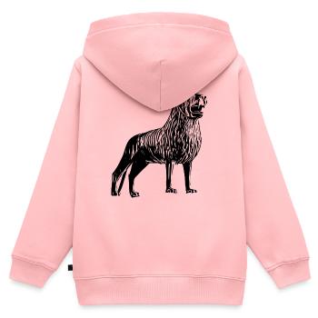 Löwe von Braunschweig - Kinder Premium Organic Zip Hoodie - Rosa - Hinten - AI Model Kid Female (0cm)
