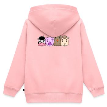 Niedliche Tiere - Kinder Premium Organic Zip Hoodie - Rosa - Hinten - AI Model Kid Female (0cm)