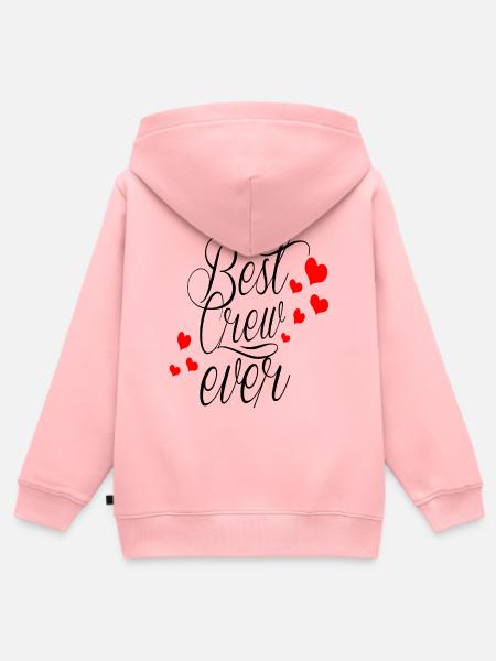 BEST CREW EVER - Kinder Premium Organic Zip Hoodie - Rosa