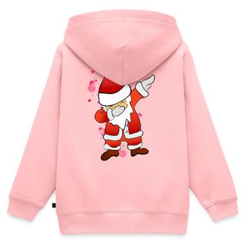 Dabbing Nikolaus - Kinder Premium Organic Zip Hoodie - Rosa - Hinten - AI Model Kid Female (0cm)