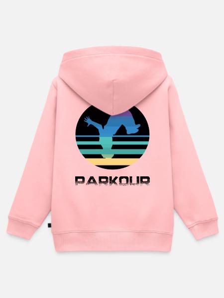 Parkour - Kinder Premium Organic Zip Hoodie - Rosa