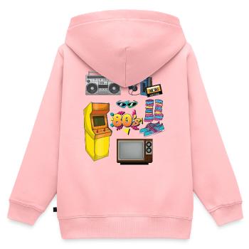 Retro Special 80er Jahre Objekte 1980er - Kinder Premium Organic Zip Hoodie - Rosa - Hinten - AI Model Kid Female (0cm)