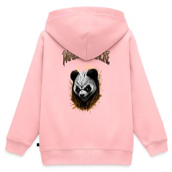 Conception de l’attaquant Dark Panda - Sweat Premium à capuche zippé enfant bio - rose - Dos - AI Model Kid Female (0cm)