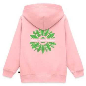 Gallengangskrebs Bewusstsein Sonnenblume - Kinder Premium Organic Zip Hoodie - Rosa - Hinten - AI Model Kid Female (0cm)