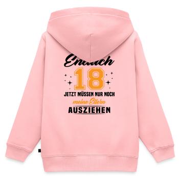 18 Jahre Geburtstagsgeschenk endlich 18 - Kinder Premium Organic Zip Hoodie - Rosa - Hinten - AI Model Kid Female (0cm)