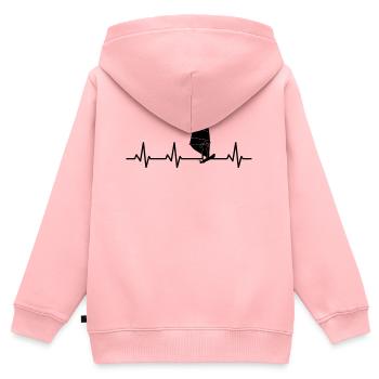 Windsurfer Herzklopfen - Kinder Premium Organic Zip Hoodie - Rosa - Hinten - AI Model Kid Female (0cm)