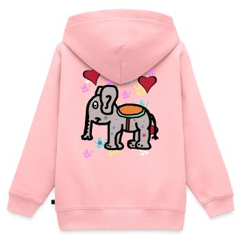 Indien Elefant Elefanten Rüssel Dickhäuter Kinder - Kinder Premium Organic Zip Hoodie - Rosa - Hinten - AI Model Kid Female (0cm)