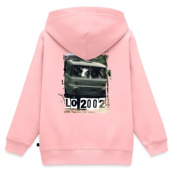 Robur LO 2002 DDR - Kinder Premium Organic Zip Hoodie - Rosa - Hinten - AI Model Kid Female (0cm)