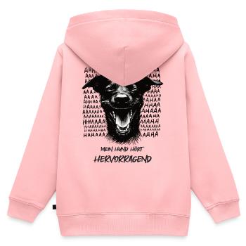 Mein Hund hört - Hundeliebhaber Hundefan Gassi - Kinder Premium Organic Zip Hoodie - Rosa - Hinten - AI Model Kid Female (0cm)