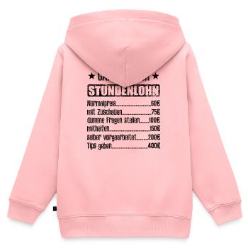Stundenlohn Gartenbauer Beruf - Spruch - Kinder Premium Organic Zip Hoodie - Rosa - Hinten - AI Model Kid Female (0cm)