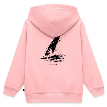 Windsurfer - Kinder Premium Organic Zip Hoodie - Rosa - Hinten - AI Model Kid Female (0cm)