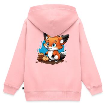 Fuchs Süßer Fratz - Kinder Premium Organic Zip Hoodie - Rosa - Hinten - AI Model Kid Female (0cm)