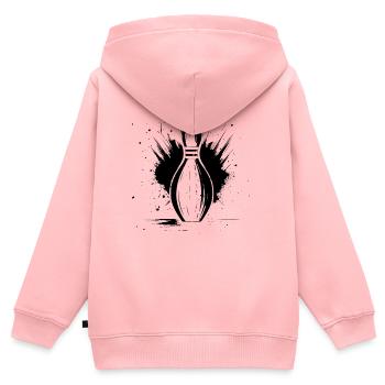Bowling Pin - Kinder Premium Organic Zip Hoodie - Rosa - Hinten - AI Model Kid Female (0cm)