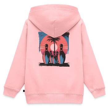 Bowling - Kids Premium Organic Zip-up Hoodie - rose - Back - AI Model Kid Female (0cm)