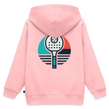 Emblème de pickleball - Sweat Premium à capuche zippé enfant bio - rose - Dos - AI Model Kid Female (0cm)