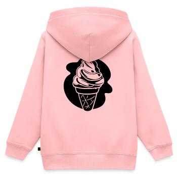 Eiscreme Skizze - Kinder Premium Organic Zip Hoodie - Rosa - Hinten - AI Model Kid Female (0cm)