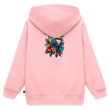 Vogelzüchter Ornithologe Vogelbeobachter - Kinder Premium Organic Zip Hoodie - Rosa - Hinten - AI Model Kid Female (0cm)