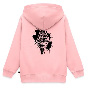 Eiswaffel Softeis - Kinder Premium Organic Zip Hoodie - Rosa - Hinten - AI Model Kid Female (0cm)