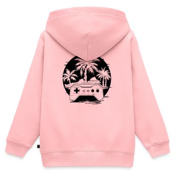 Gaming - Kinder Premium Organic Zip Hoodie - Rosa - Hinten - AI Model Kid Female (0cm)
