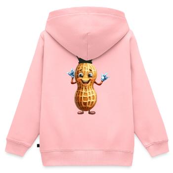 Erdnuss König Erdnusse Nuss Nüsse Erdnüsse - Kinder Premium Organic Zip Hoodie - Rosa - Hinten - AI Model Kid Female (0cm)