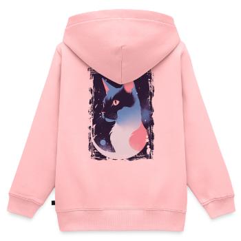 Mystische Katze - Kinder Premium Organic Zip Hoodie - Rosa - Hinten - AI Model Kid Female (0cm)
