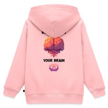 My Brain Your Brain Sarcasm Cartoon Brain - Kids Premium Organic Zip-up Hoodie - rose - Back - AI Model Kid Female (0cm)