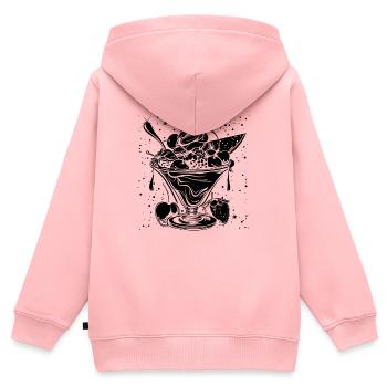 Eiscreme Eisbecher - Kinder Premium Organic Zip Hoodie - Rosa - Hinten - AI Model Kid Female (0cm)