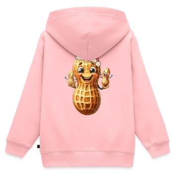 Erdnuss Erdnüsse Nuss Nüsse Kind Kinder Baby - Kinder Premium Organic Zip Hoodie - Rosa - Hinten - AI Model Kid Female (0cm)
