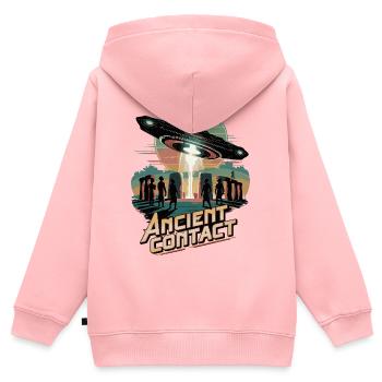 Uralte Astronauten-Begegnung mit Stonehenge UFO - Kinder Premium Organic Zip Hoodie - Rosa - Hinten - AI Model Kid Female (0cm)