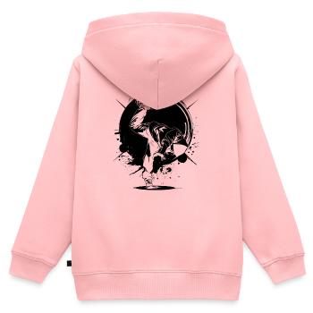 Breakdancer - Kinder Premium Organic Zip Hoodie - Rosa - Hinten - AI Model Kid Female (0cm)