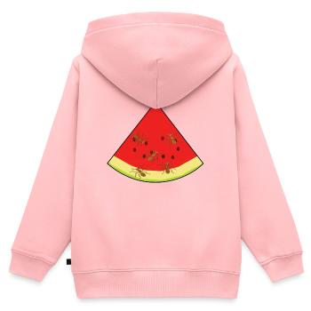 Melone Sommerzeit Ameisen Ameise Insekt - Kinder Premium Organic Zip Hoodie - Rosa - Hinten - AI Model Kid Female (0cm)