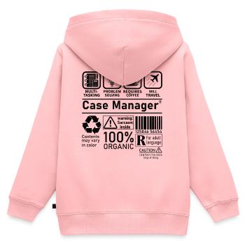 Case Manager multi tasking problem solving require - Kinder Premium Organic Zip Hoodie - Rosa - Hinten - AI Model Kid Female (0cm)