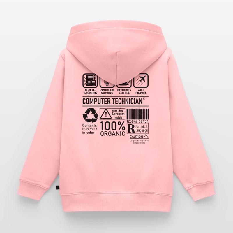 Computer Technician multi tasking problem solving Kinder Premium Organic Zip Hoodie