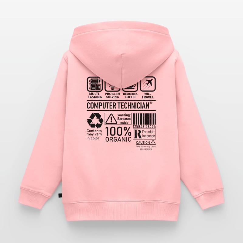 Computer Technician multi tasking problem solving Kinder Premium Organic Zip Hoodie